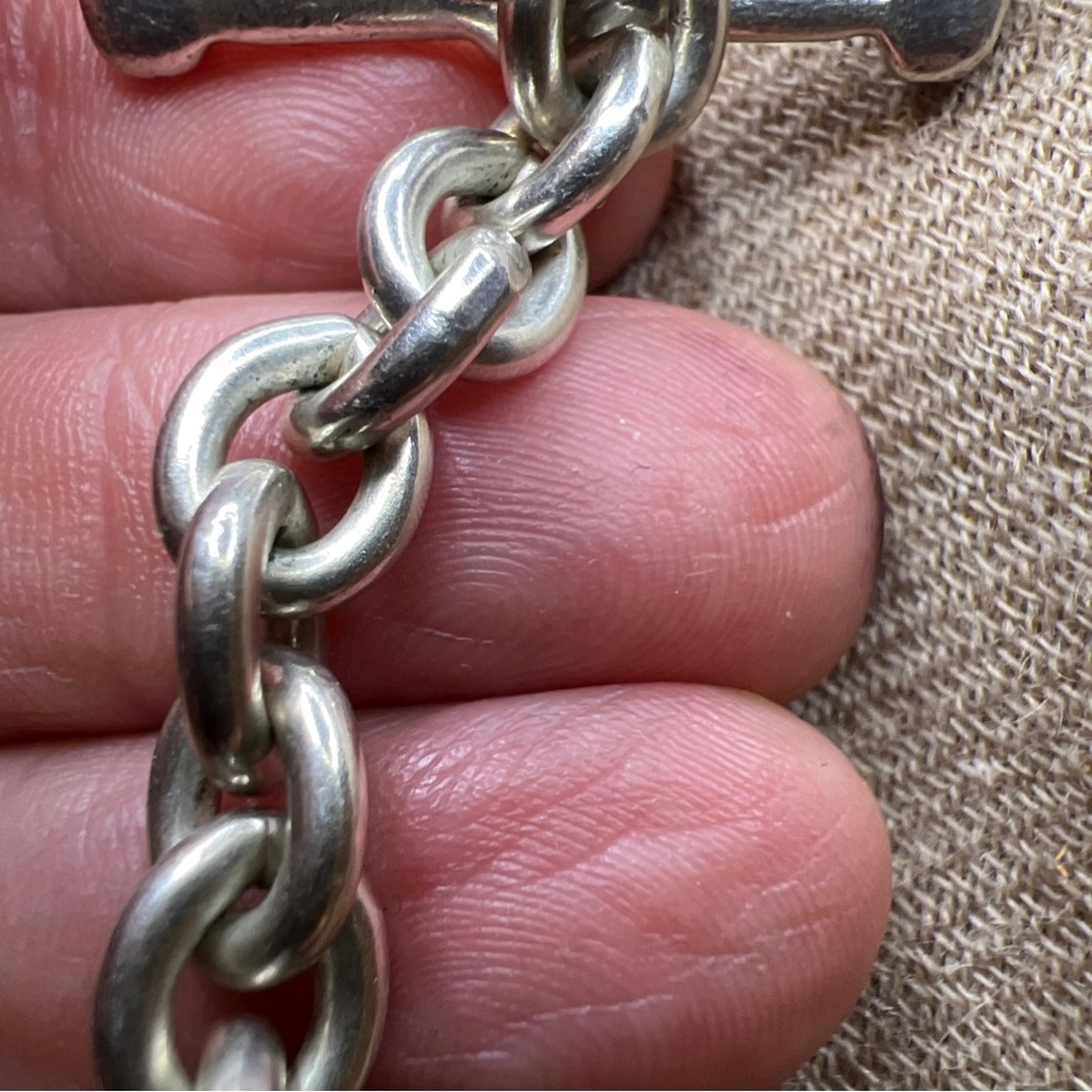 Vtg Joseph Esposito espo sig 925 sterling silver Rolo cable chain heart necklace - Picture 9 of 11